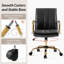 Chaise de bureau inclinable et pivotante en cuir véritable moderne H 40 po-117173333