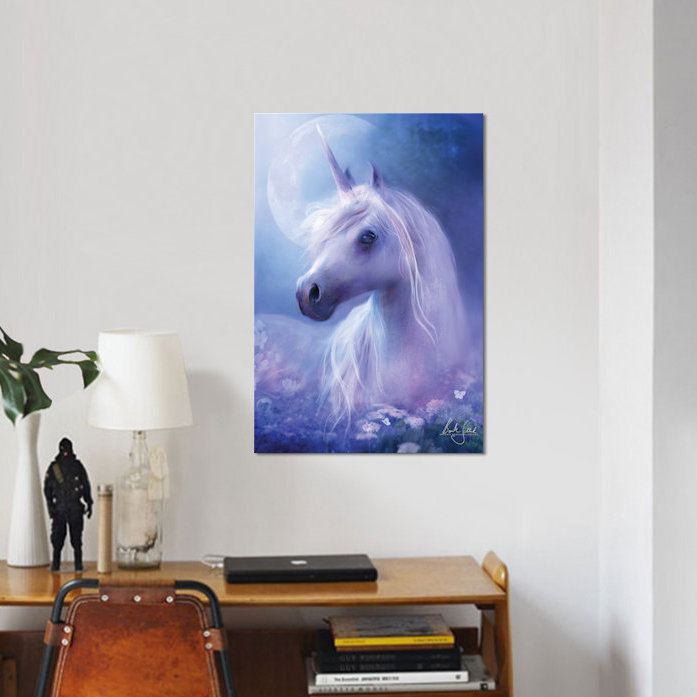 Recourbée schlick’licorne moon "-impression sur toile tendue, H 12 po x l 8 po x P 0,75 po