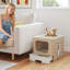 Cat Litter Box with Lid Slide-Out Drawer-122845881