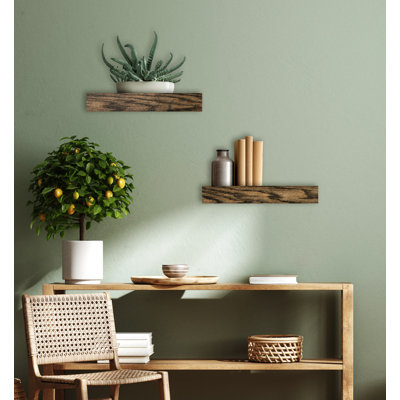 Emerald Lee 2 Piece Oak Floating Shelf