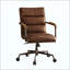 Chaise de bureau en cuir fleur-125766453