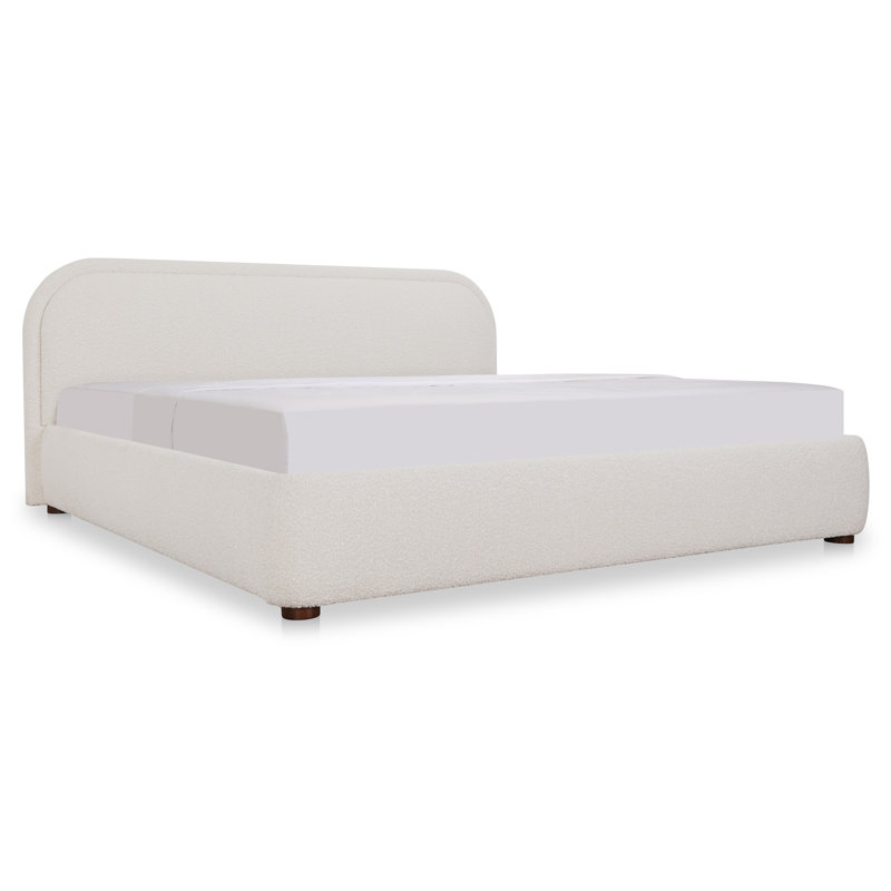 Shonda Upholstered Low Profile Platform Bed, Queen, Beige