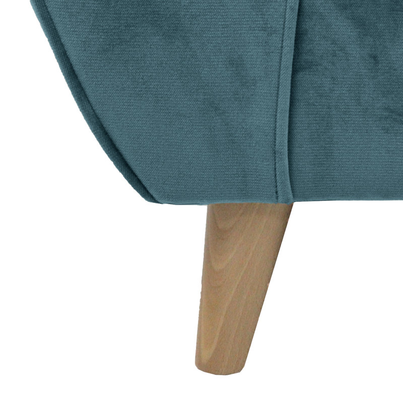 Rafe Scandi Style Velvet Loveseat, Petrol Velvet
