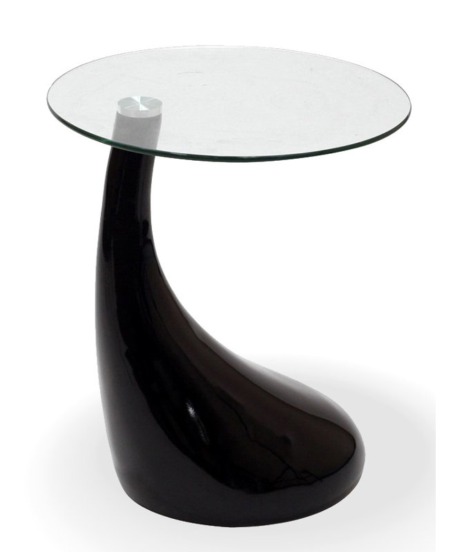 Centeno Round Clear Glass Top Pedestal End Table
