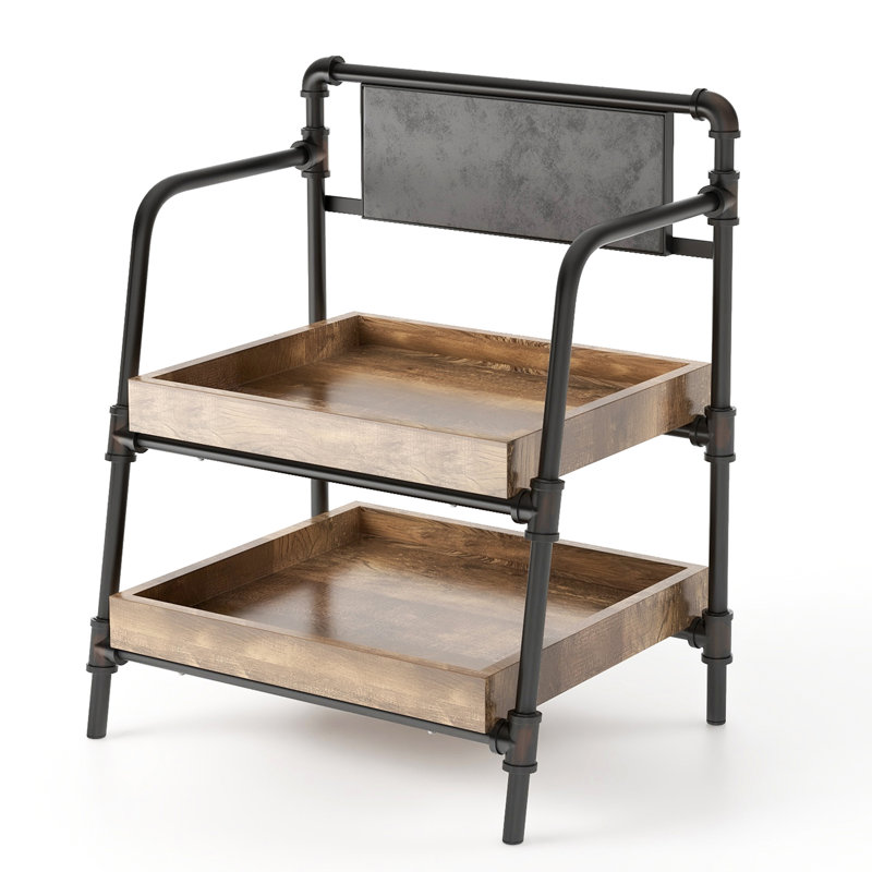 Eliora Steel Ladder Bookcase, (2 Shelves) 34" H x 28" W x 20.5" D