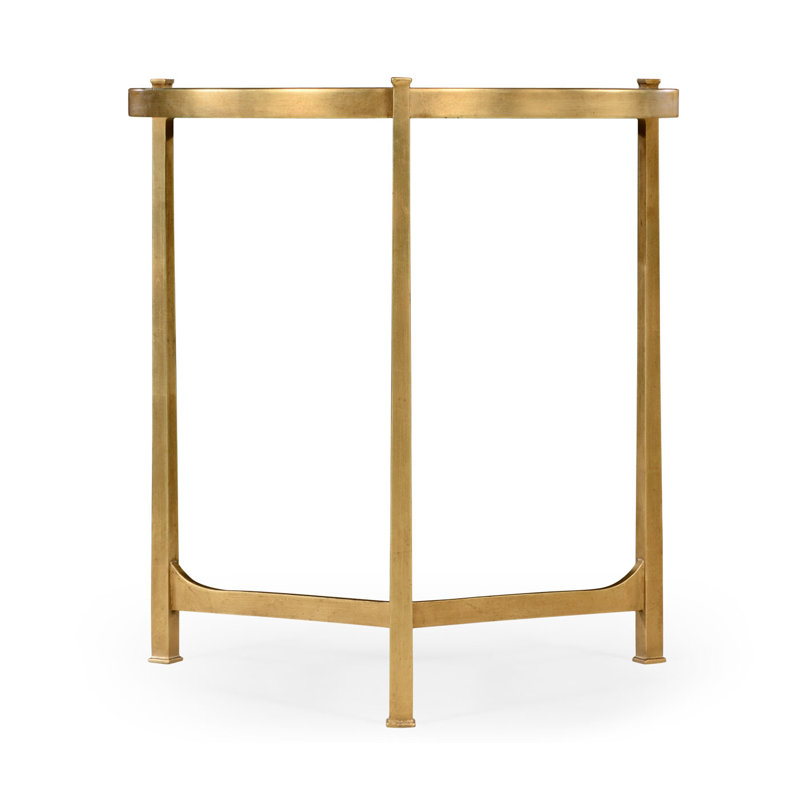 Luxe End Table, Gilded Iron, Genuine Sliver