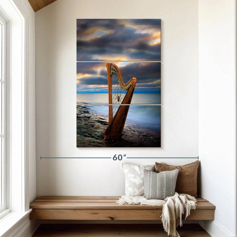 Abarca Spider On Harp, 50" H x 32" W