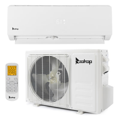 Mini climatiseur d'air à deux blocs sans conduit 18 000 BTU avec chauffage et télécommande
