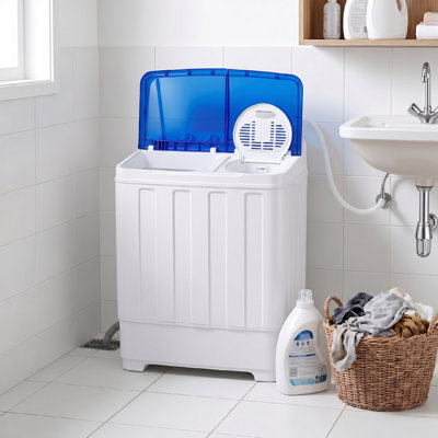 Machine à laver à cuve simple 30 LBS - Double capacité de lavage et d'essorage avec pompe de vidange intégrée et moteur écoénergétique pour les familles nombreuses