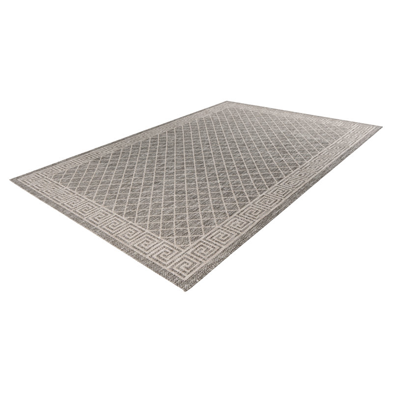 Tallinn Geometric Flatweave Area Rug, Grey/Brown/Blue, Rectangular 160 x 230cm