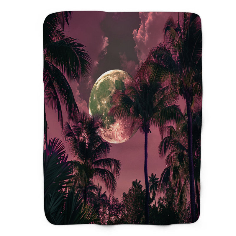 Retro Tropicals - 1 pièce Sherpa Premium, Grand lit