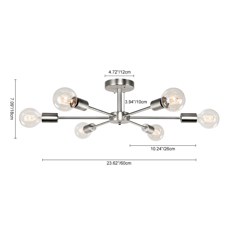 Annunzia Semi Flush Mount, Nickel