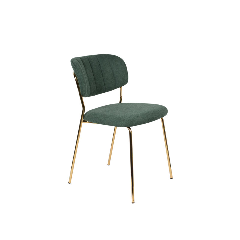 Chaise d'appoint Jolien, Vert foncé, Doré