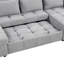 110" U-shaped Pull-out Sofa Bed Sectional with 2 Storage Chaise Lounges,2 USB Ports, and 4 Pillows-1373992860