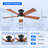 46" Low Profile Flush Mount Ceiling Fan Light With Remote/app Control-266126130