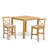 Counter Height Pub Set for Small Spaces Contains a Square Dining Room Table and Linen Fabric Upholstered Chairs, 42x42 Inch, Oak-1583687702-1528209846