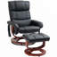 Fauteuil inclinable de massage pivotant en similicuir avec repose-pieds, télécommande, 10 points de vibration et poche latérale