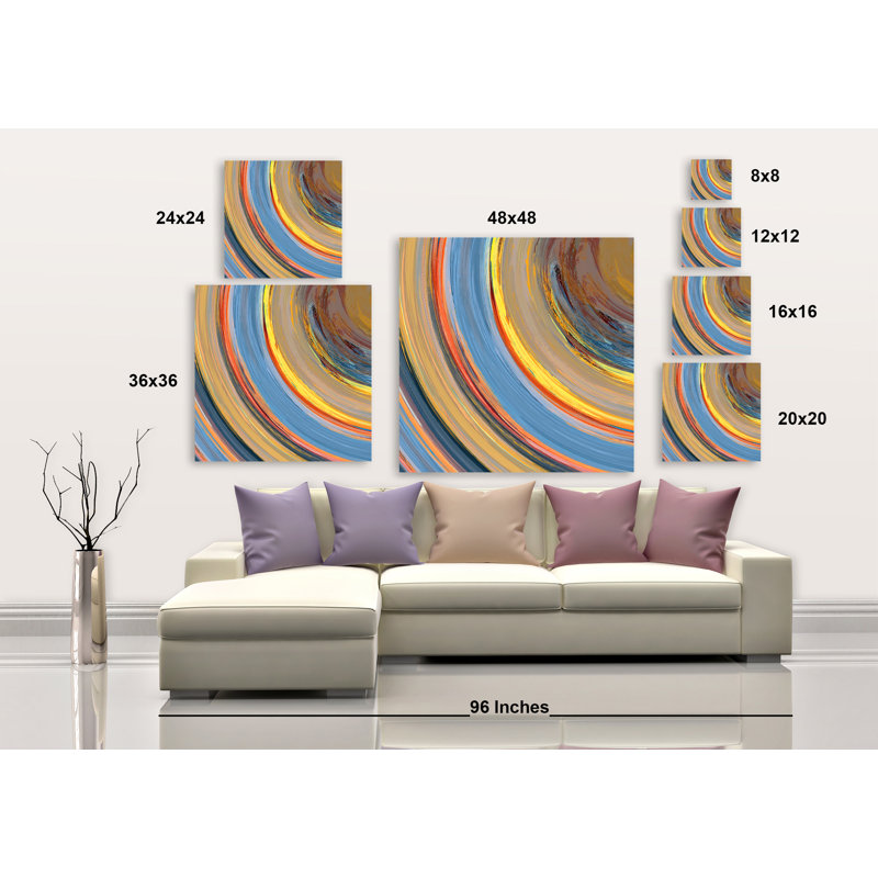 Inner Rings III - peinture sur toile tendue, H 36 po x l 36 po