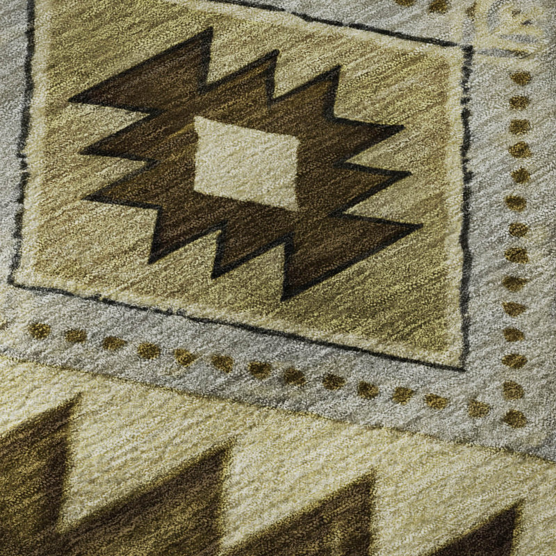 Tapis tribal de qualité supérieure lavable à la machine AMF1754, Rectangle 2 pi 6 po x 3 pi 10 po