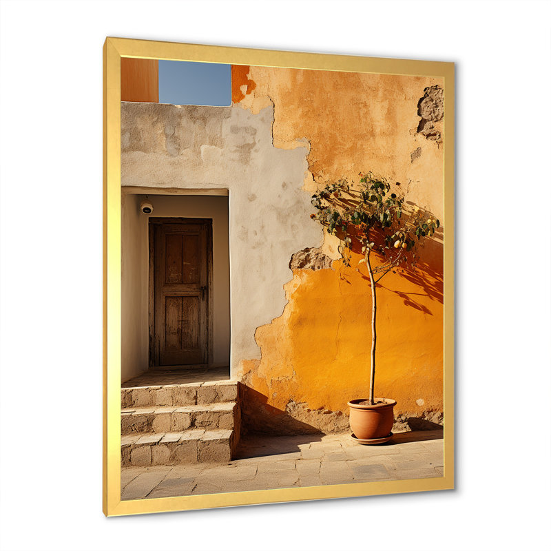 Italie, paysage d'imitation I sur toile, Cadre doré simple, H 32 po x l 24 po x P 1 po