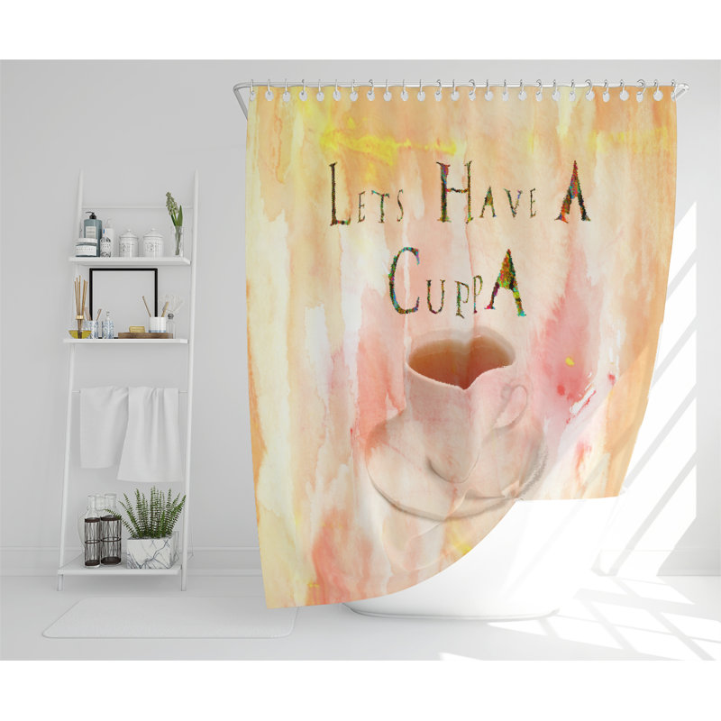 LETS HAVE A CUPPA Designer Shower Curtain