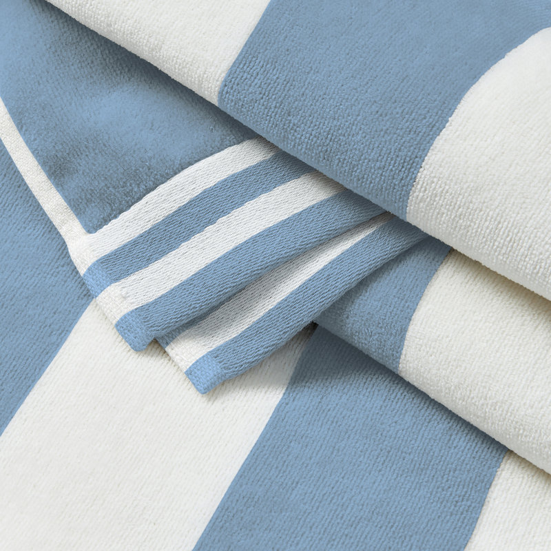 100% Cotton Cabana Stripe Oversized Beach Towels, Blue