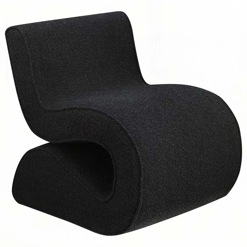 Chaise courbée sans accoudoirs Boucle, Gris anthracite