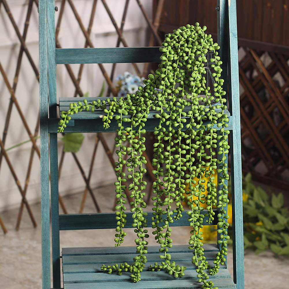 4 Piece Artificial Succulents Hanging Faux Plants Fake String of Pearls The Holiday Aisle®