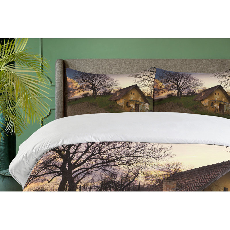 Rustic Multicolor Microfiber Queen Duvet Cover Set
