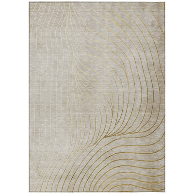 Machine Washable Indoor/Outdoor Xhevrie Beige Rug