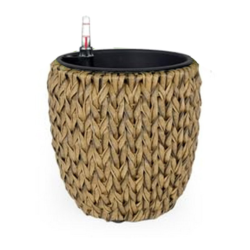 Pot à fleurs avec réservoir Delshire, Gris, H 14,6 po x l 14,6 po x P 14,6 po