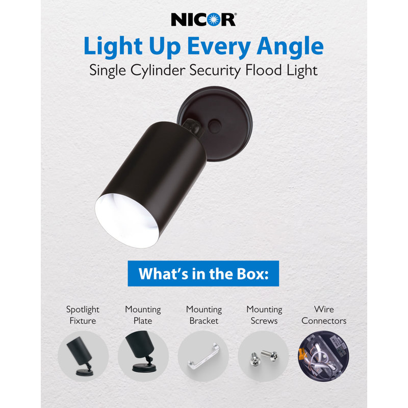 75-Watt Outdoor Security Flood Light Pack of 1, Black