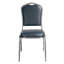 Chaise empilable en vinyle de luxe NPS® 9300 Series, assise bleu nuit / structure argentée-32255171-32255182