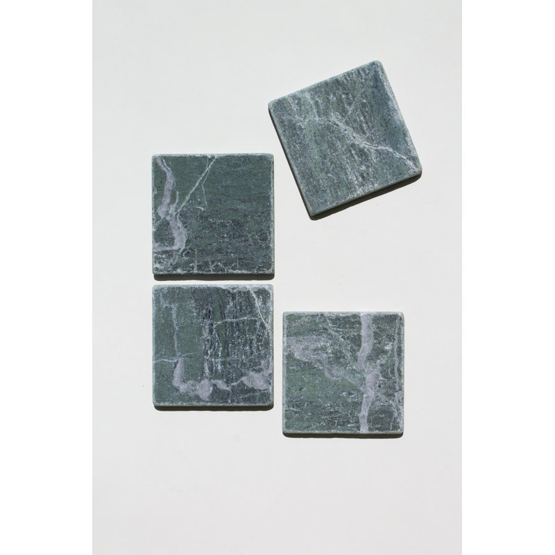 Marble Coaster Set, Green