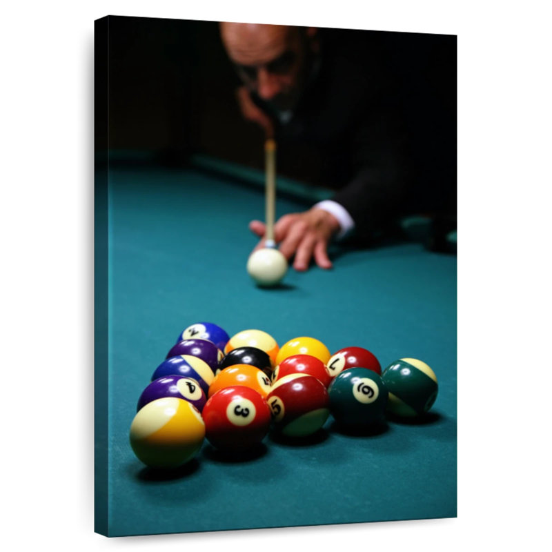 Joueur de billard, H 24 po x l 16 po