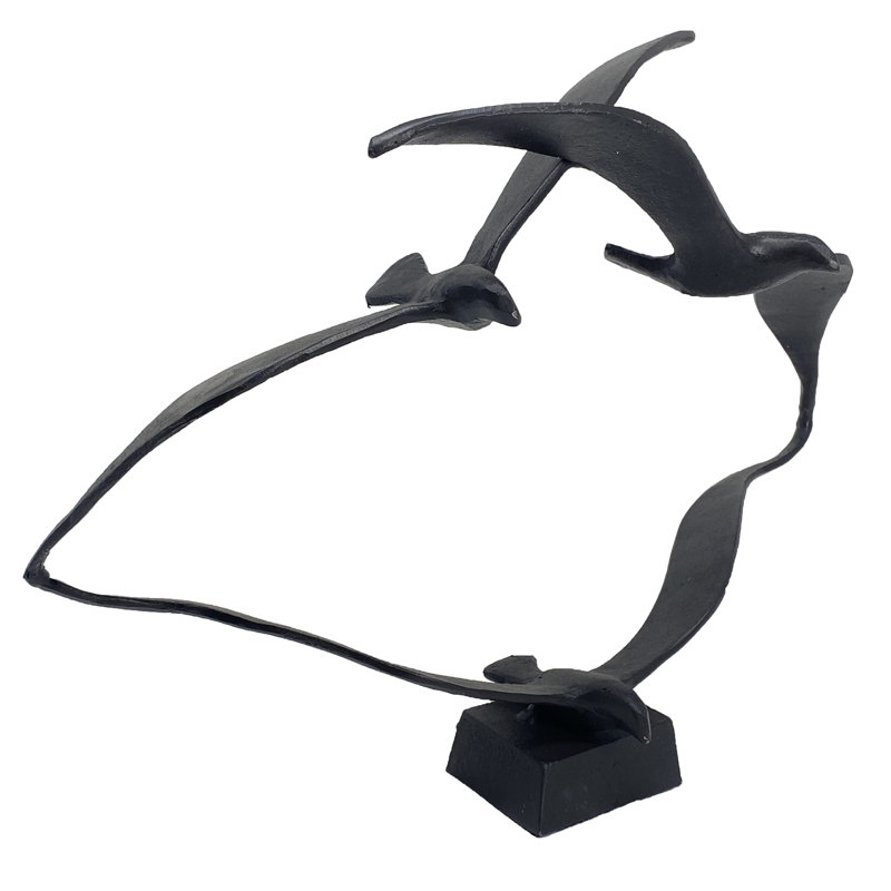 SEAGULLS Iron Ornament 20cm, Mocha