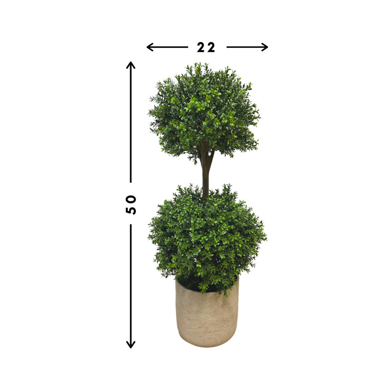 4' Faux Boxwood Topiary, 48" H x 22" W x 22" D
