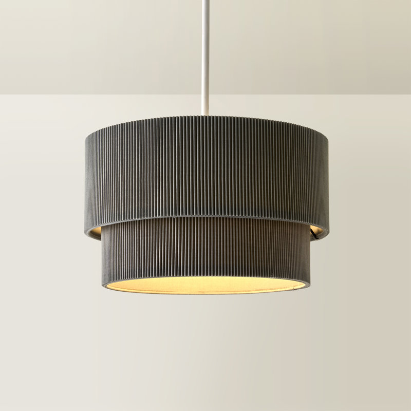 17.5cm H Cotton Pendant Shade ( Slip-On ), Grey