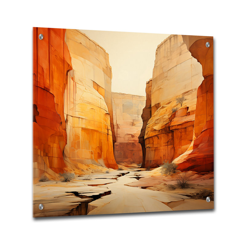 Bold Landscape Canyon Desert V - Canyon, art mural acrylique, H 16 po x l 16 po