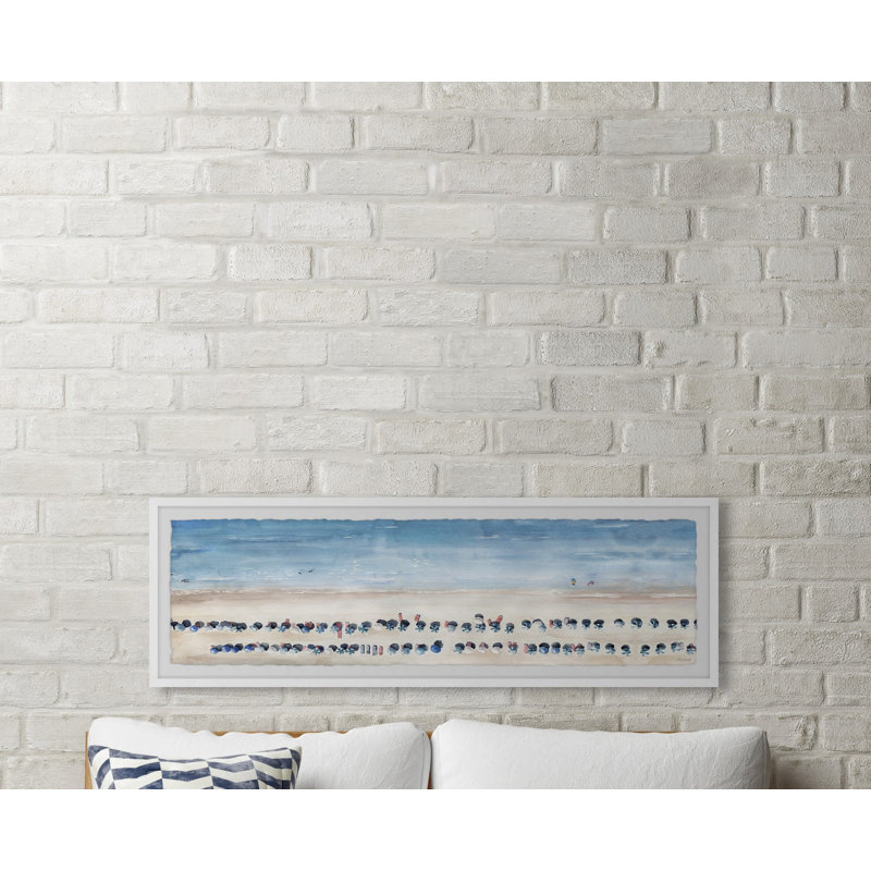 Boundless Beach - Single Picture Frame Panoramic Painting, 38cm H x 114cm W x 3.81cm D