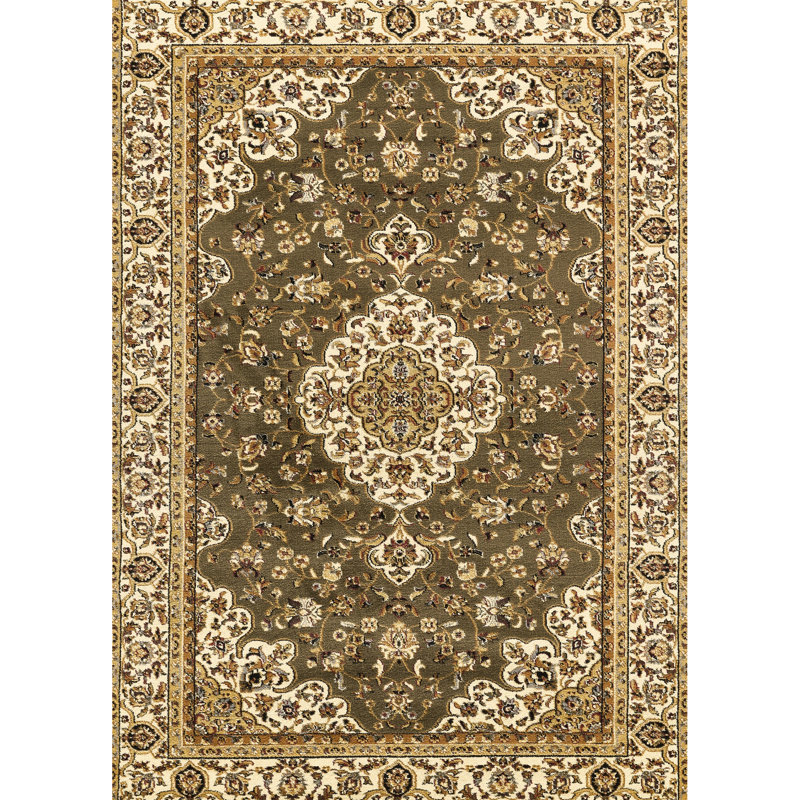 Tapis en polypropylène 10 pi 6 po X 14 motif médaillon de style élégant et durable