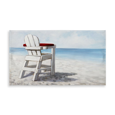 White Beach Chair Tablecloth | Coastal Blue Sea Decor