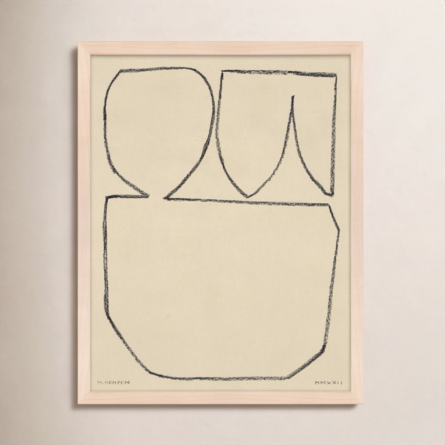 Sand 2 by Michael Kempen, 16" W x 20" H, Maple Framed