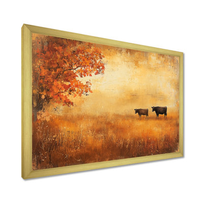 Vaches dans les champs d'automne II - campagne, art mural