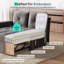 Canapé-lit modulaire capitonné en coin avec canapé-lit, chaise de rangement et table d'appoint Benett 83 po-132785491-134035361
