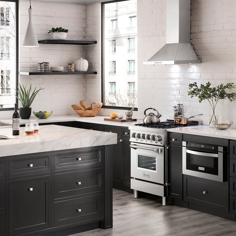 ZLINE 24" Convertible Wall Mount Range Hood in Stainless Steel with 2-Piece Charcoal Filters