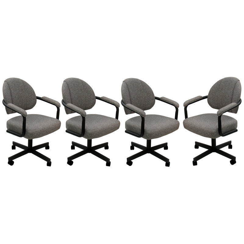 18'' H Upholstered Armchair, Black, White Vinyl