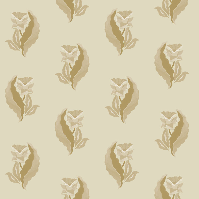 Morning Glory - Golden Botanical Wallpaper