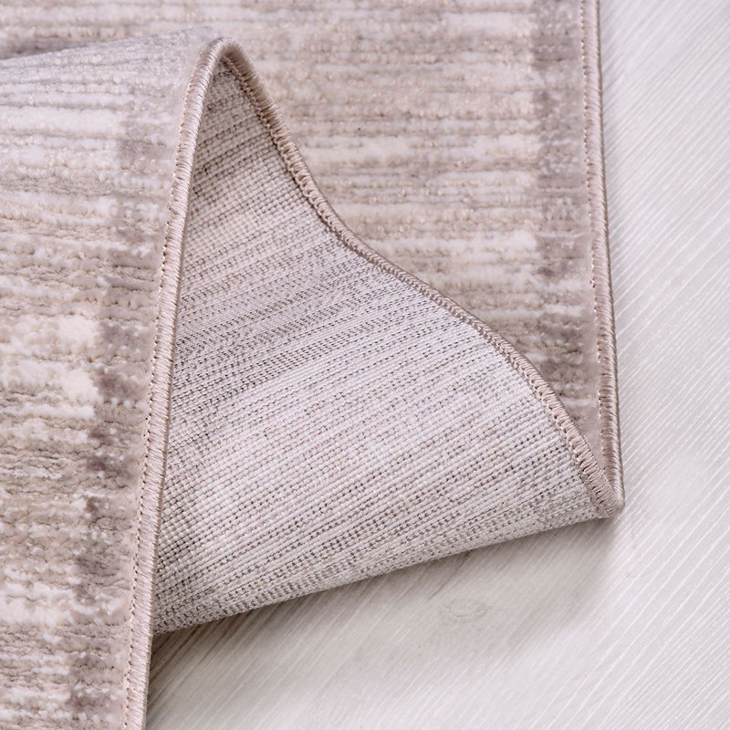 Tapis crème moderne antidérapant lavable à la machine, Tapis de couloir 2 pi 8 po x 9 pi 11 po