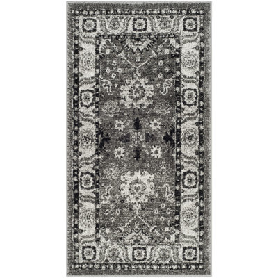 Driffield Oriental Grey/Black Area Rug